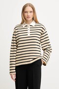 Tommy Hilfiger hanorac de bumbac culoarea bej, cu imprimeu, WW0WW47457