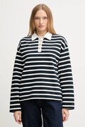 Tommy Hilfiger hanorac de bumbac culoarea bleumarin, cu imprimeu, WW0WW47457