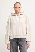 Кофта Tommy Hilfiger колір бежевий з капюшоном з принтом WW0WW47459