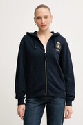 Бавовняна кофта Tommy Hilfiger колір синій з капюшоном з аплікацією WW0WW46126
