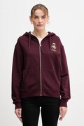 Бавовняна кофта Tommy Hilfiger колір бордовий з капюшоном з аплікацією WW0WW46126