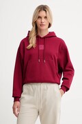 Mikina Calvin Klein dámská, vínová barva, s kapucí, hladká, LV044D204G