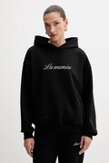Кофта La Mania колір чорний з капюшоном з аплікацією ROCKY