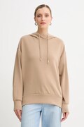BOSS Orange bluză culoarea bej, cu glugă, uni, 50551451