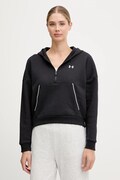 Under Armour bluza Rival damska kolor czarny z kapturem melanżowa 6003707
