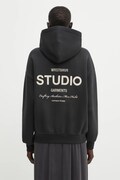 WRSTBHVR bluza Garm damska kolor czarny z kapturem z aplikacją U2025TT.3055