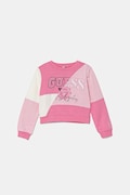 Детски памучен суичър Guess в розово с апликация J5YQ04 KA6R4