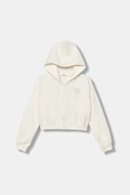 Guess bluza bawełniana dziecięca kolor beżowy z kapturem z aplikacją J5YQ07 KAD74