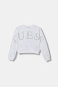 Guess hanorac de bumbac culoarea alb, cu imprimeu, J5YQ09 KAV34