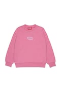 Dětská bavlněná mikina Diesel SVALSY SWEAT-SHIRT růžová barva, s aplikací, J02417