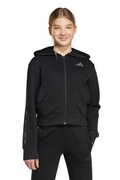 Detská mikina adidas čierna farba, s kapucňou, s nášivkou, KC5418