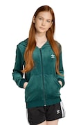 Detská mikina adidas Originals zelená farba, s kapucňou, jednofarebná, JX2846