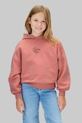 Дитяча бавовняна кофта Calvin Klein Jeans колір рожевий з капюшоном з принтом IG0IG03016