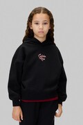 Calvin Klein Jeans bluza bawełniana dziecięca kolor czarny z kapturem z nadrukiem IG0IG03016