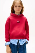 Παιδική μπλούζα Tommy Hilfiger χρώμα: ροζ, με κουκούλα, KG0KG09016