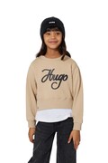 Παιδική μπλούζα HUGO χρώμα: μπεζ, G00498