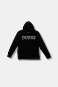 Dětská mikina Guess černá barva, s kapucí, s aplikací, J4YQ27 K0232