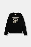 Guess bluza bawełniana dziecięca kolor czarny z aplikacją J5BQ04 KAV34