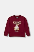 Дитяча бавовняна кофта Guess колір бордовий візерунок K5BQ00 KAX74