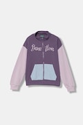 Детски памучен суичър United Colors of Benetton в лилаво с апликация 3J68C505D