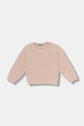 United Colors of Benetton hanorac de bumbac pentru copii culoarea roz, uni, 3NBMG10K2