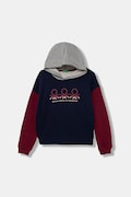 Дитяча бавовняна кофта United Colors of Benetton колір синій з капюшоном з принтом 3J68C204W