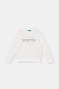 United Colors of Benetton hanorac pentru copii din bumbac alb