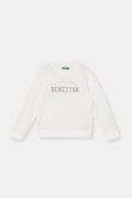 United Colors of Benetton hanorac pentru copii din bumbac alb