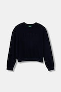 United Colors of Benetton hanorac de bumbac pentru copii culoarea bleumarin, cu imprimeu, 33NVC10Q8