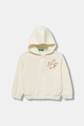 United Colors of Benetton bluza bawełniana dziecięca kolor beżowy z kapturem z aplikacją 3J68G503W