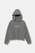 United Colors of Benetton bluza dziecięca kolor szary z kapturem z aplikacją 3UODC204X