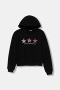 United Colors of Benetton bluza dziecięca kolor czarny z kapturem wzorzysta 39M2C205E