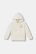 Дитяча кофта United Colors of Benetton колір бежевий з капюшоном візерунок 39M2G5045