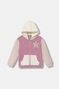 Otroški pulover United Colors of Benetton vijolična barva, s kapuco, 39M2G5045