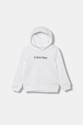 Calvin Klein Jeans felső fehér, sima, kapucnis, IU0IU00679