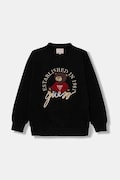 Guess bluza bawełniana dziecięca kolor czarny z aplikacją H5YJ00 KAX74