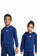 Detská mikina adidas tmavomodrá farba, s kapucňou, s nášivkou, JM0875
