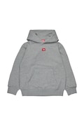 Diesel hanorac de bumbac pentru copii SXGINHOOD OVER SWEAT-SHIRT culoarea gri, cu glugă, melanj, J02502
