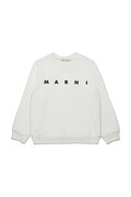 Marni hanorac de bumbac pentru copii MS340U SWEAT-SHIRT culoarea bej, cu imprimeu, M01612