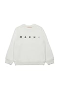 Marni gyerek melegítőfelső pamutból MS340U SWEAT-SHIRT bézs, nyomott mintás, M01612