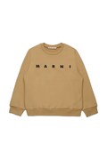 Marni hanorac de bumbac pentru copii MS340U SWEAT-SHIRT culoarea bej, cu imprimeu, M01612