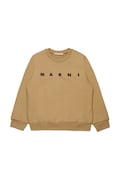 Marni hanorac de bumbac pentru copii MS340U SWEAT-SHIRT culoarea bej, cu imprimeu, M01612