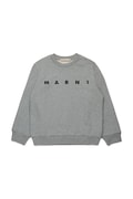 Дитяча бавовняна кофта Marni MS340U SWEAT-SHIRT колір сірий з принтом M01612