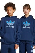 adidas Originals bluză copii culoarea bleumarin, cu glugă, cu imprimeu, JV8651