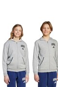 Детски суичър adidas в сиво с качулка с принт JW2388