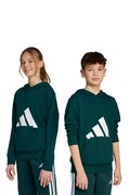 adidas bluză copii culoarea verde, cu glugă, cu imprimeu, JW3461