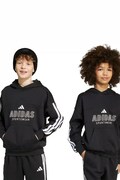 adidas bluza dziecięca kolor czarny z kapturem z nadrukiem JW5083