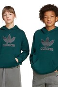 Παιδική βαμβακερή μπλούζα adidas Originals χρώμα: πράσινο, με κουκούλα, JV8640