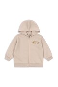 Konges Sløjd bluza dziecięca z bawełną LOU SWEAT ZIP HOOD OCS kolor beżowy z kapturem melanżowa KS103865