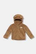 Kojenecká mikina The North Face BABY CAMPSHIRE F/Z HOODIE hnědá barva, s kapucí, hladká, NF0A88VWBQ81
